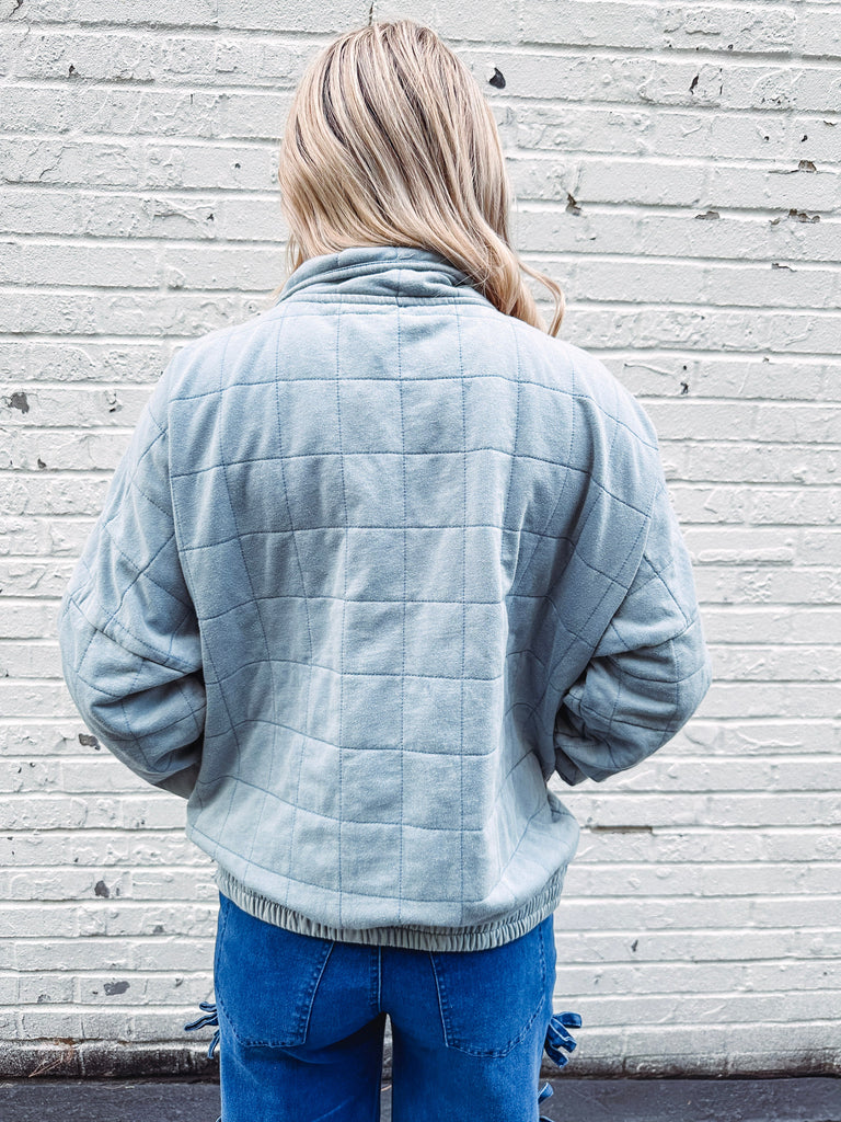 Eccentrics Boutique Jacket Soft Blue Quilted Jacket