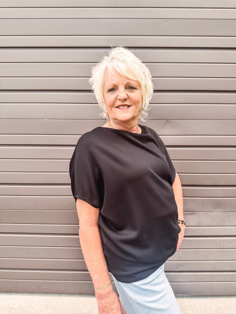 Eccentrics Boutique Shirts & Tops South of Broad Modal Dolman Sleeve Top-- Black