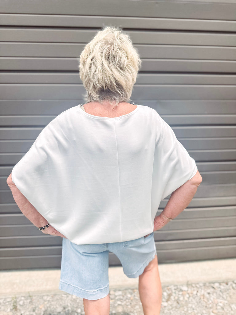 Eccentrics Boutique Shirts & Tops South of Broad Modal Dolman Sleeve Top-- White