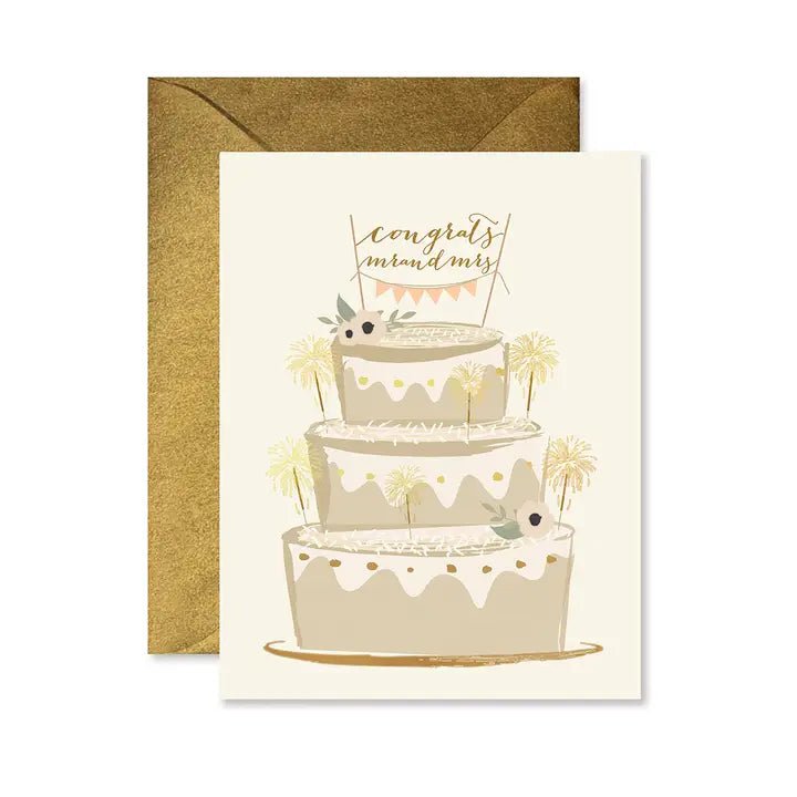 Eccentrics Boutique Greeting Card Sparkler Cake Wedding Greeting Card