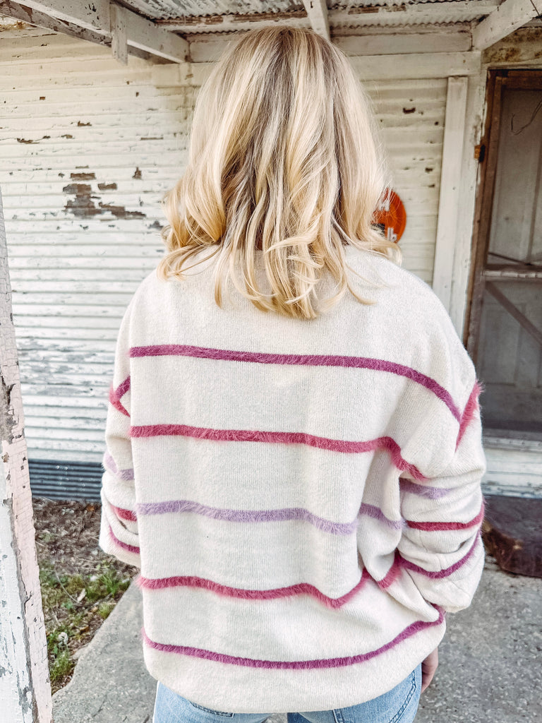 Eccentrics Boutique Sweater Sunset Stroll Striped Sweater