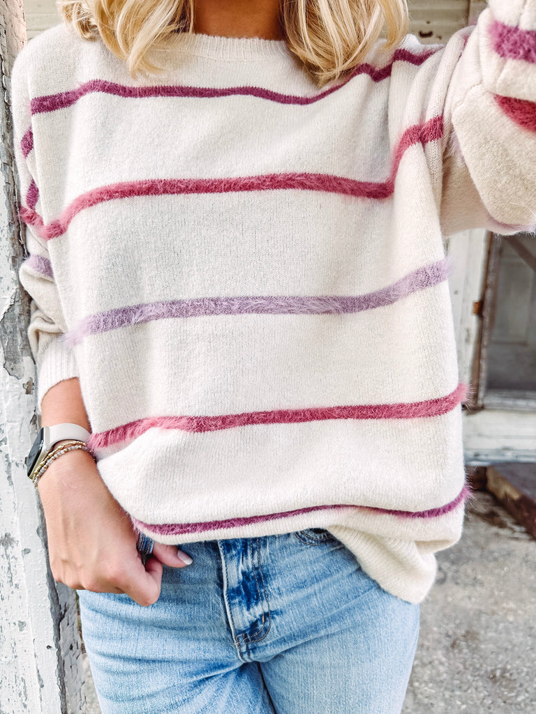 Eccentrics Boutique Sweater Sunset Stroll Striped Sweater