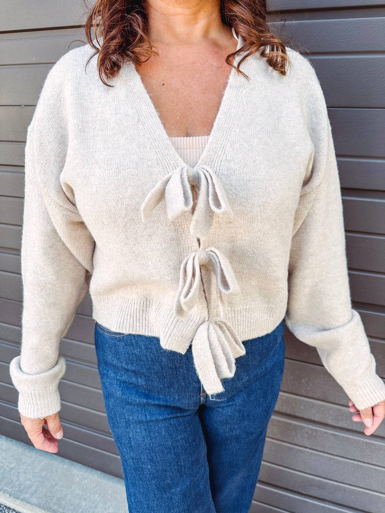 Eccentrics Boutique Sweater Sweet Caroline Bow Back Sweater