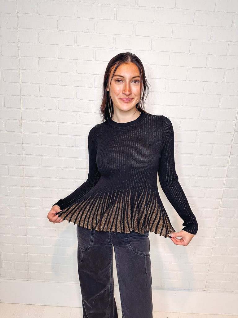 Eccentrics Boutique Sweater The Ellie Ruffle Hem Sweater