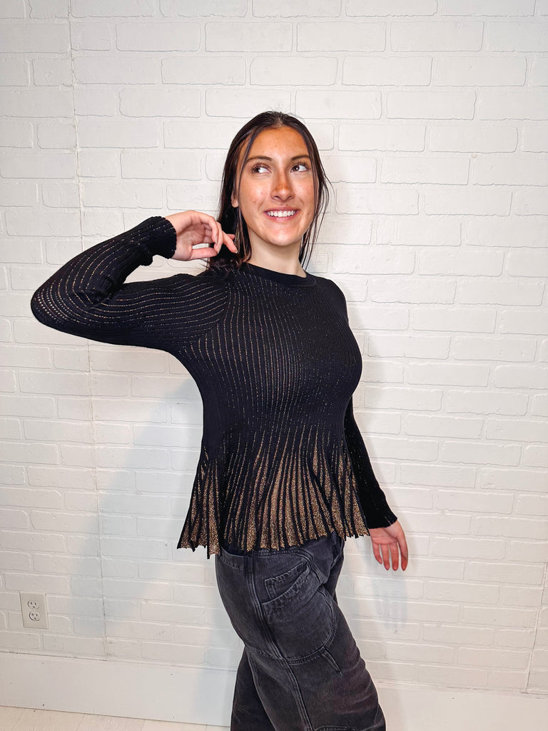 Eccentrics Boutique Sweater The Ellie Ruffle Hem Sweater