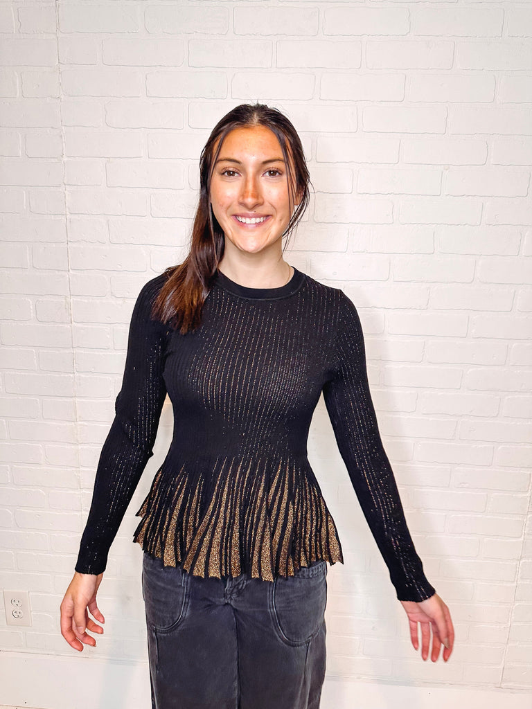 Eccentrics Boutique Sweater The Ellie Ruffle Hem Sweater