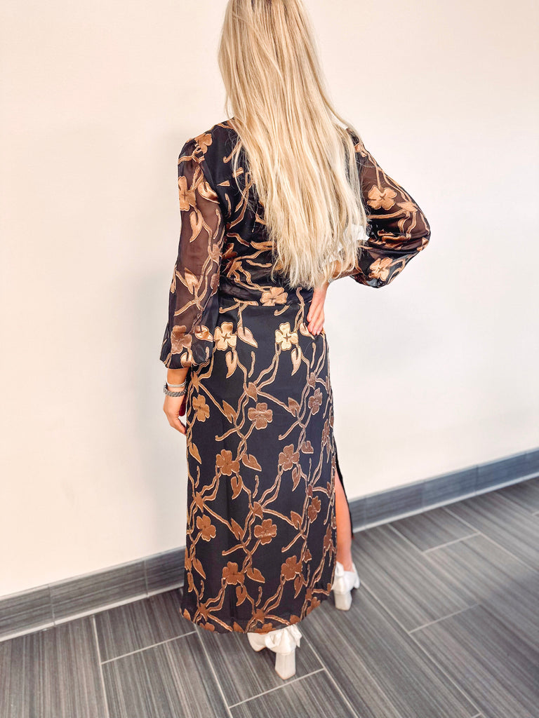 Eccentrics Boutique Dress The Mira Black Floral Dress