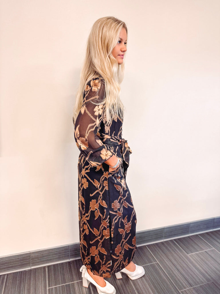 Eccentrics Boutique Dress The Mira Black Floral Dress