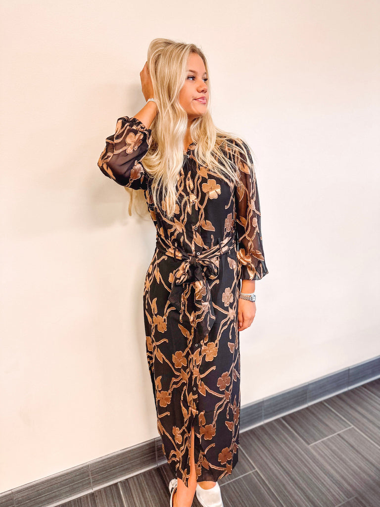 Eccentrics Boutique Dress The Mira Black Floral Dress