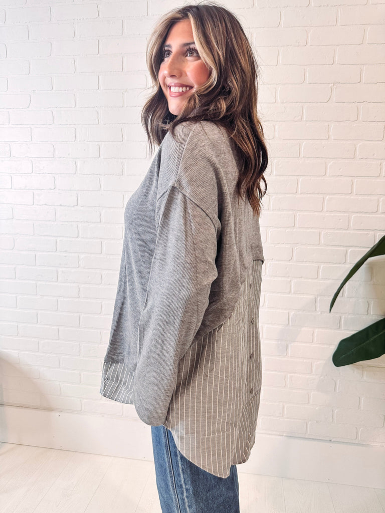 Eccentrics Boutique Top The Molly Mixed Media Turtleneck Top