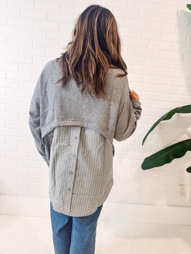 Eccentrics Boutique Top The Molly Mixed Media Turtleneck Top