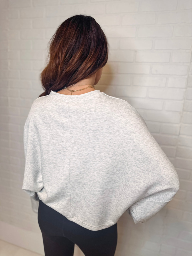 Eccentrics Boutique Top The Winter Essential Cropped Top-Ash Grey