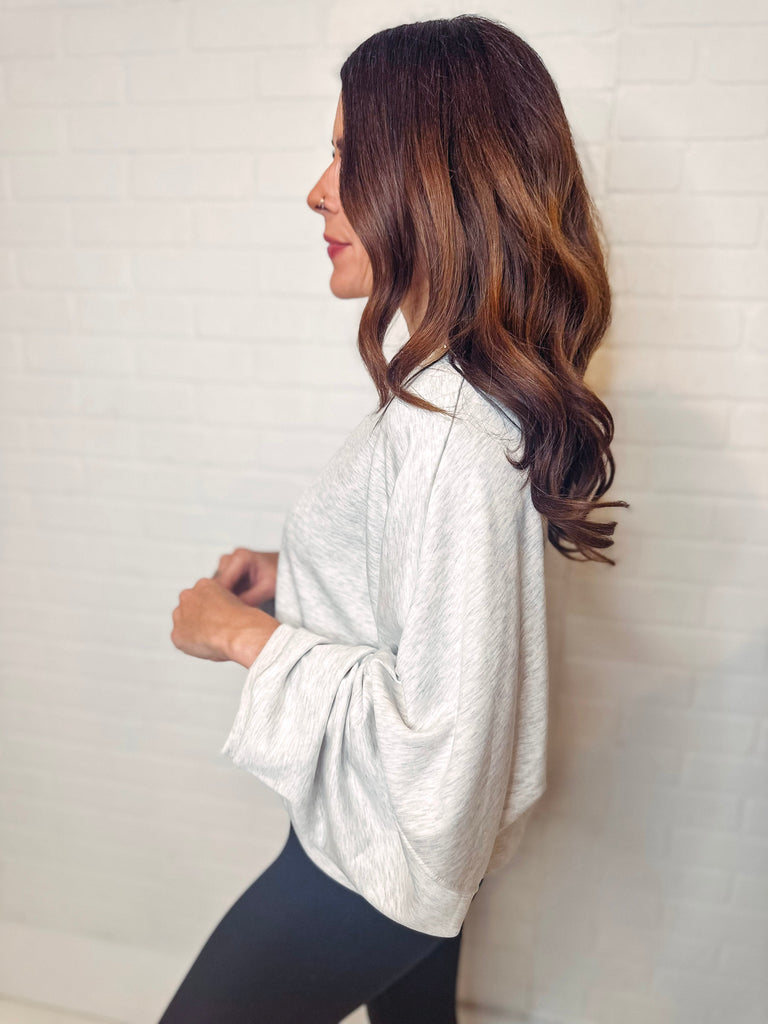 Eccentrics Boutique Top The Winter Essential Cropped Top-Ash Grey