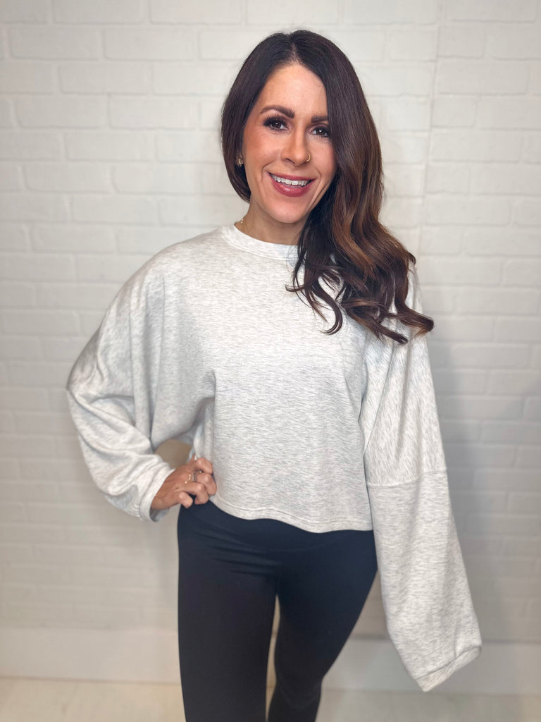 Eccentrics Boutique Top The Winter Essential Cropped Top-Ash Grey