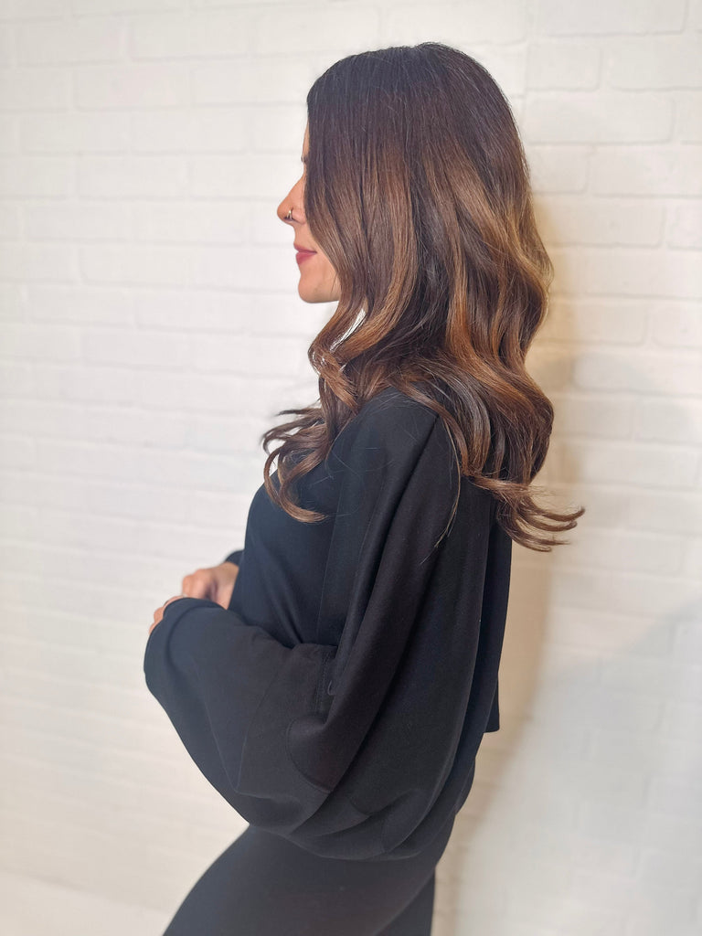 Eccentrics Boutique Top The Winter Essential Cropped Top- Black