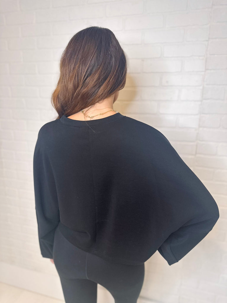 Eccentrics Boutique Top The Winter Essential Cropped Top- Black