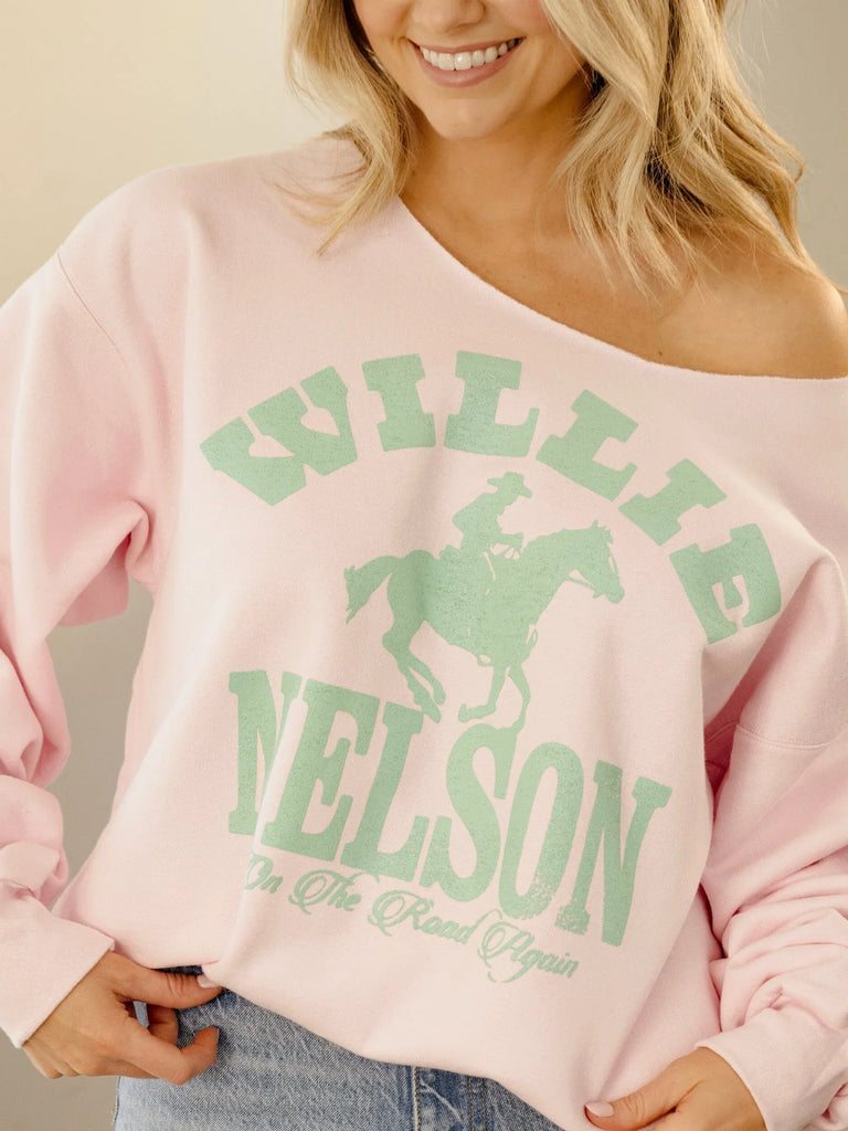 Eccentrics Boutique Sweatshirt Willie Nelson Off the Shoulder Sweatshirt