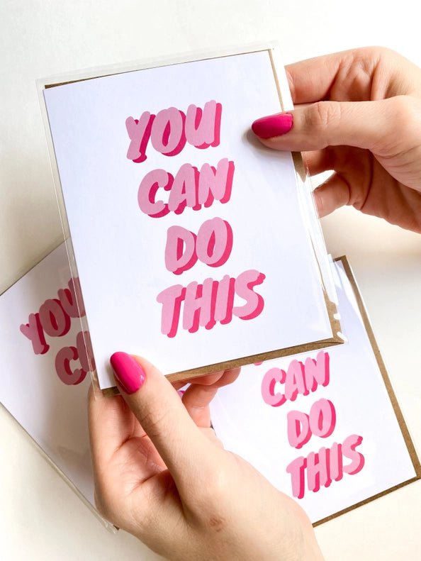 Eccentrics Boutique Greeting Card You Can Do This Bubble Letter Encouragement Card