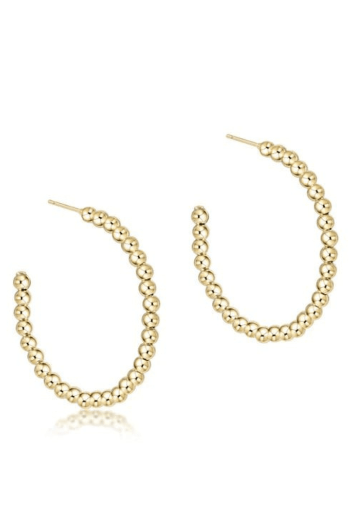 enewton Jewelry Enewton Beaded Classic 1.25" Post Hoop Earrings- 3mm Gold 1.25" / Gold