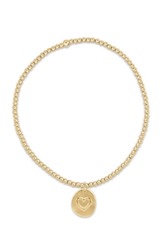 enewton Jewelry Enewton Classic Gold 2mm Bead Bracelet- Inspire Love Small Gold Charm
