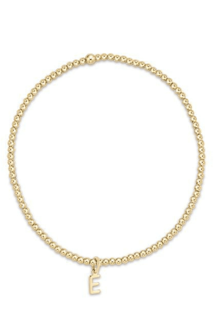 enewton Jewelry Enewton Classic Gold 2mm Bead Bracelet- Respect Gold Charm Initial