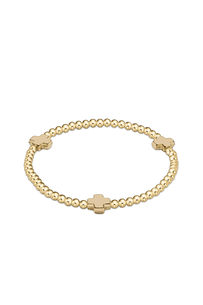 enewton Jewelry Enewton Egirl Signature Cross Gold Pattern 3mm Bead Bracelet-- Gold