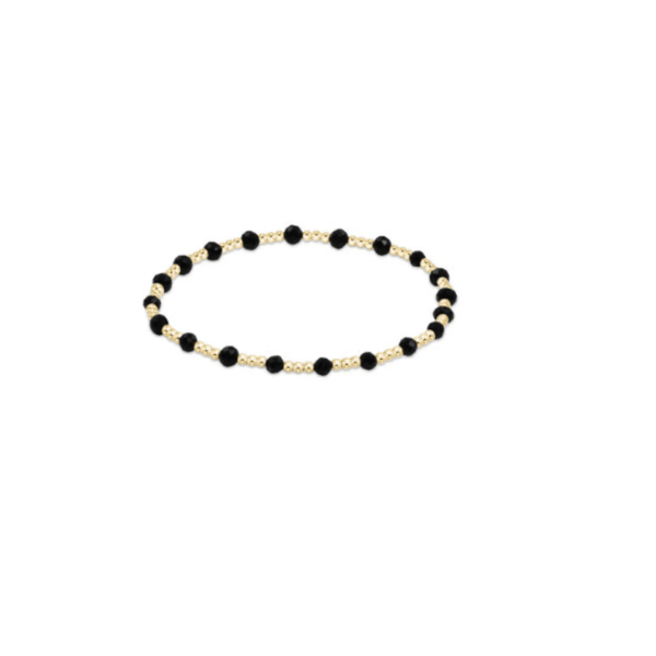 Enewton Jewelry Enewton Gemstone Gold Sincerity Pattern 3mm Bead Bracelet - Faceted Onyx Onyx