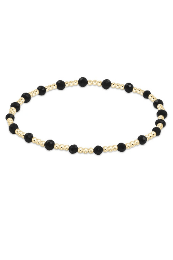 enewton Jewelry Enewton Gemstone Gold Sincerity Pattern 3mm Bead Bracelet-- Onyx