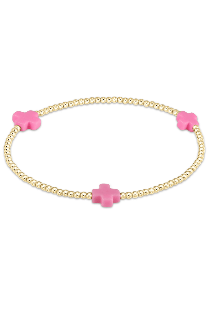 enewton Jewelry Enewton Signature Cross Gold Pattern 2mm Bead Bracelet 2mm / Bright Pink