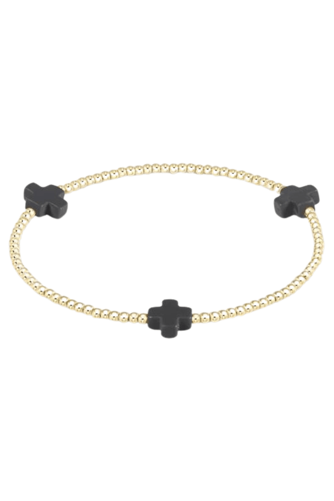 enewton Jewelry Enewton Signature Cross Gold Pattern 2mm Bead Bracelet 2mm / Charcoal