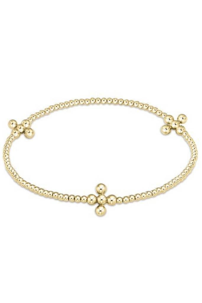 enewton Jewelry Enewton Signature Cross Gold Pattern 2mm Bead Bracelet- Beaded Gold Cross 2mm / Gold