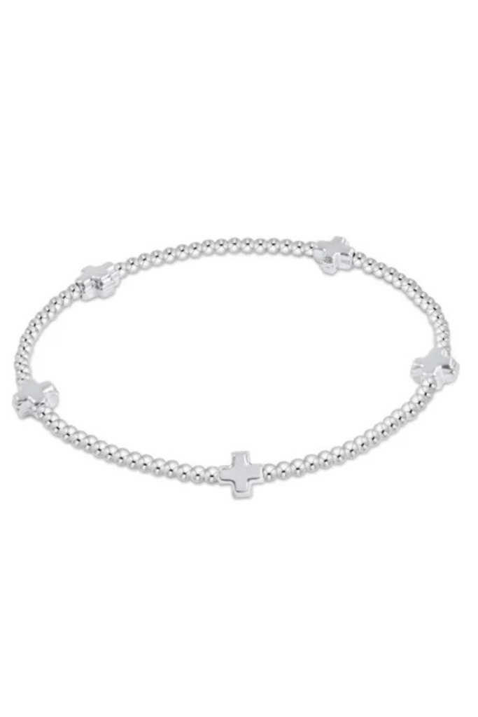 enewton Jewelry Enewton Signature Cross Small Sterling Pattern 2mm Bead Bracelet-- Sterling