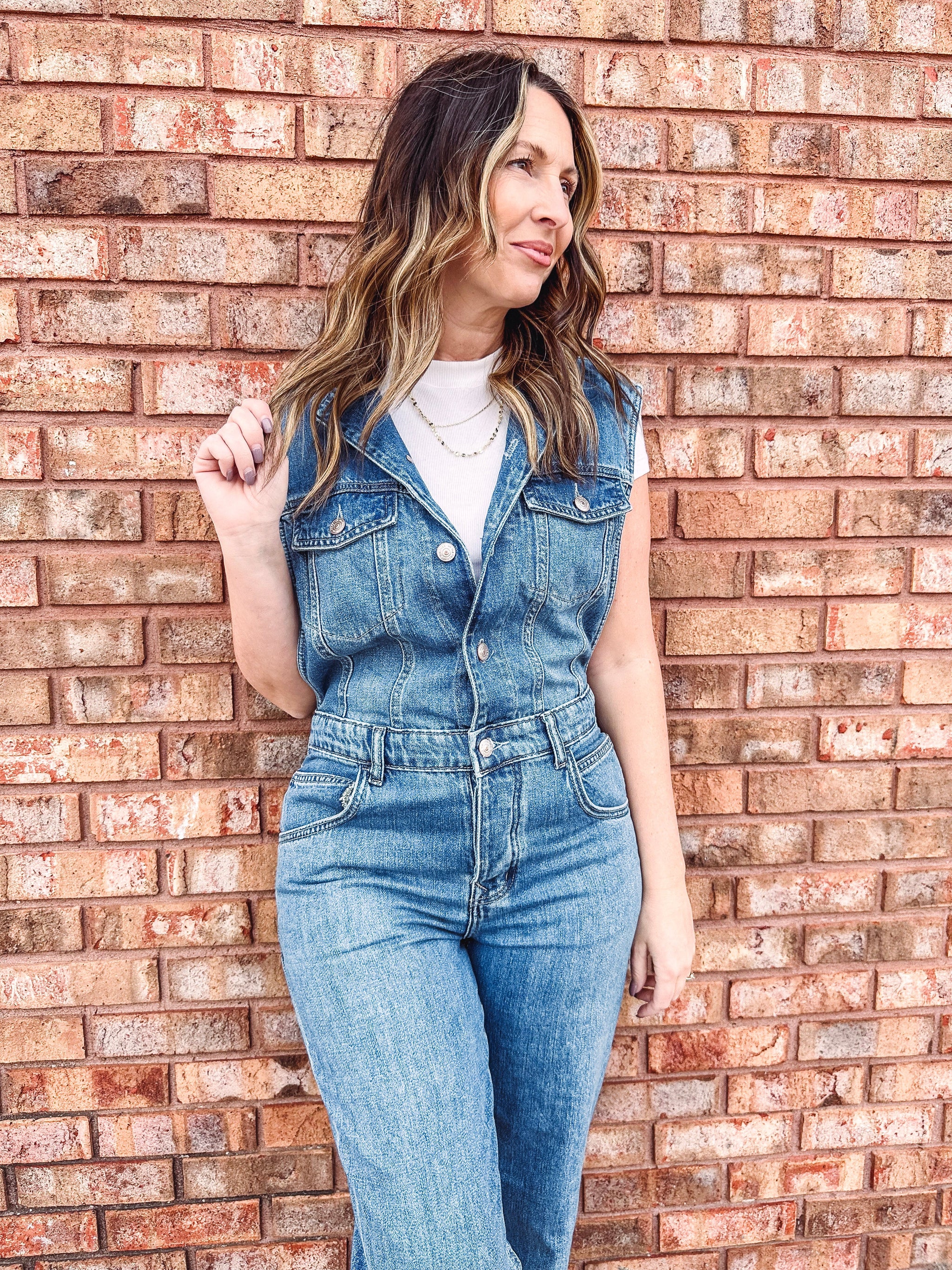 Free People All You Need Denim Coveralls