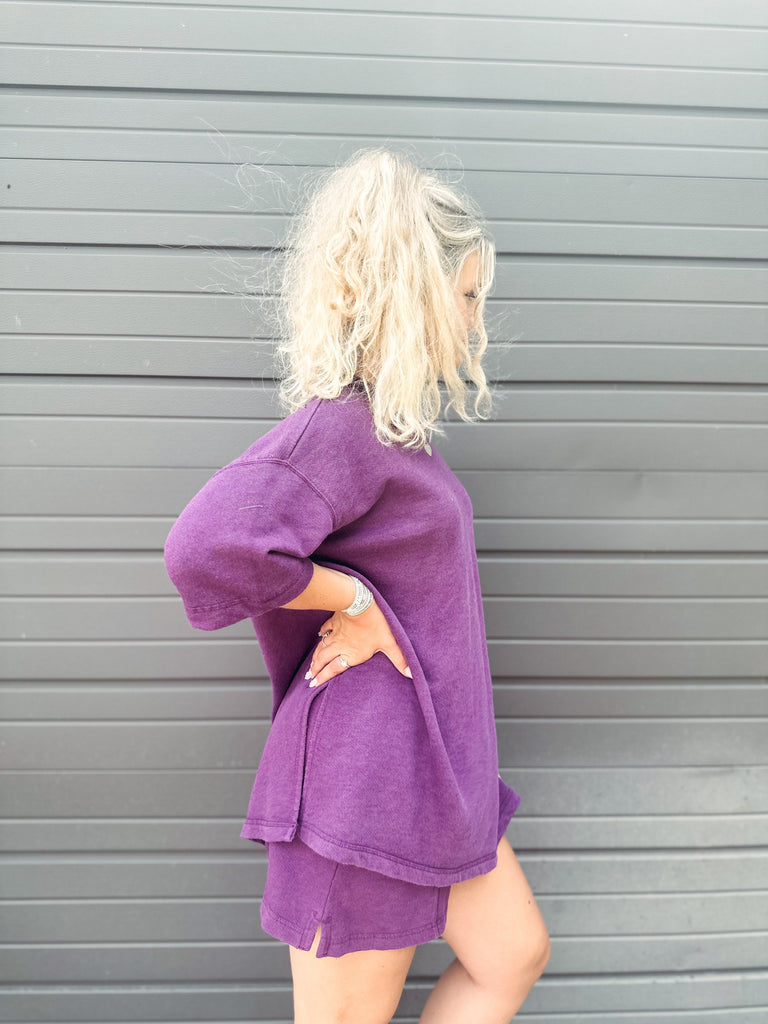 Free People Two-Piece Set Free People Back Me Up Two-Piece Set-- Deep Mulberry