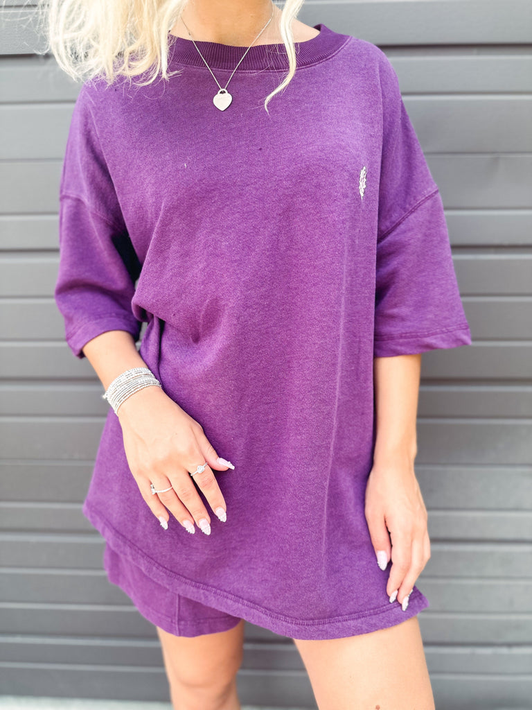 Free People Two-Piece Set Free People Back Me Up Two-Piece Set-- Deep Mulberry