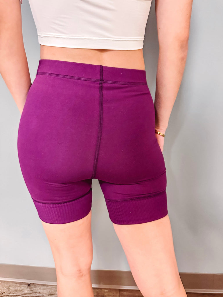 Free People Shorts Free People Bike Shorts-- Deep Mulberry