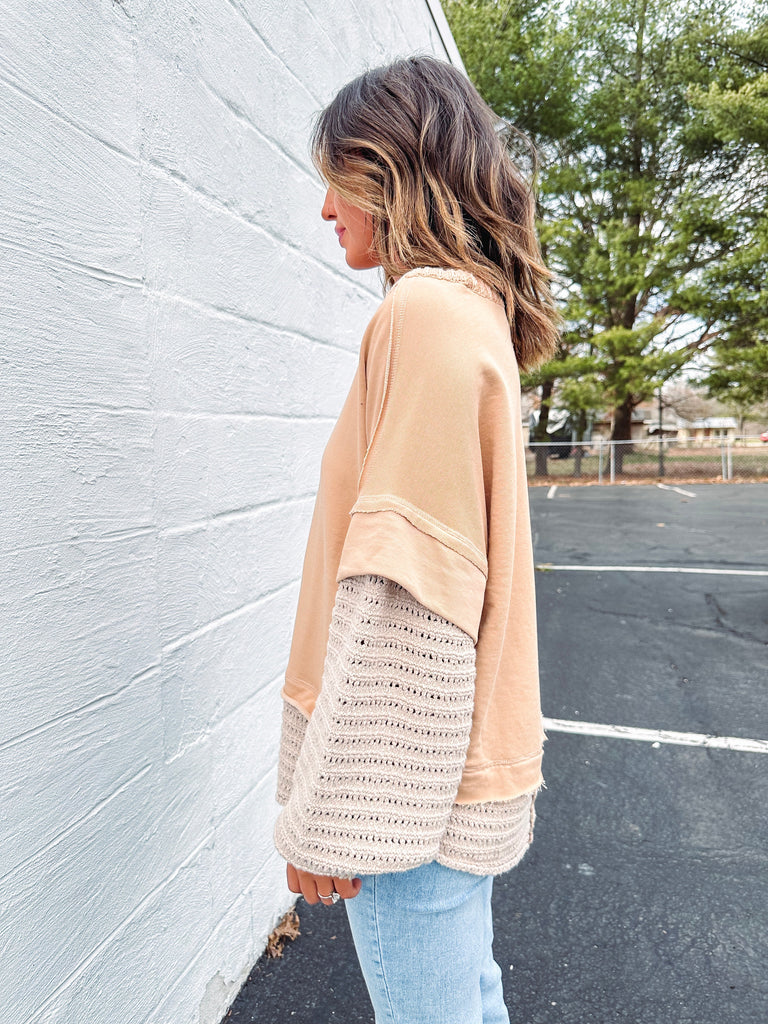 Free People Sweater Free People Holly Twofer Pullover Sweater X-Small / Tan