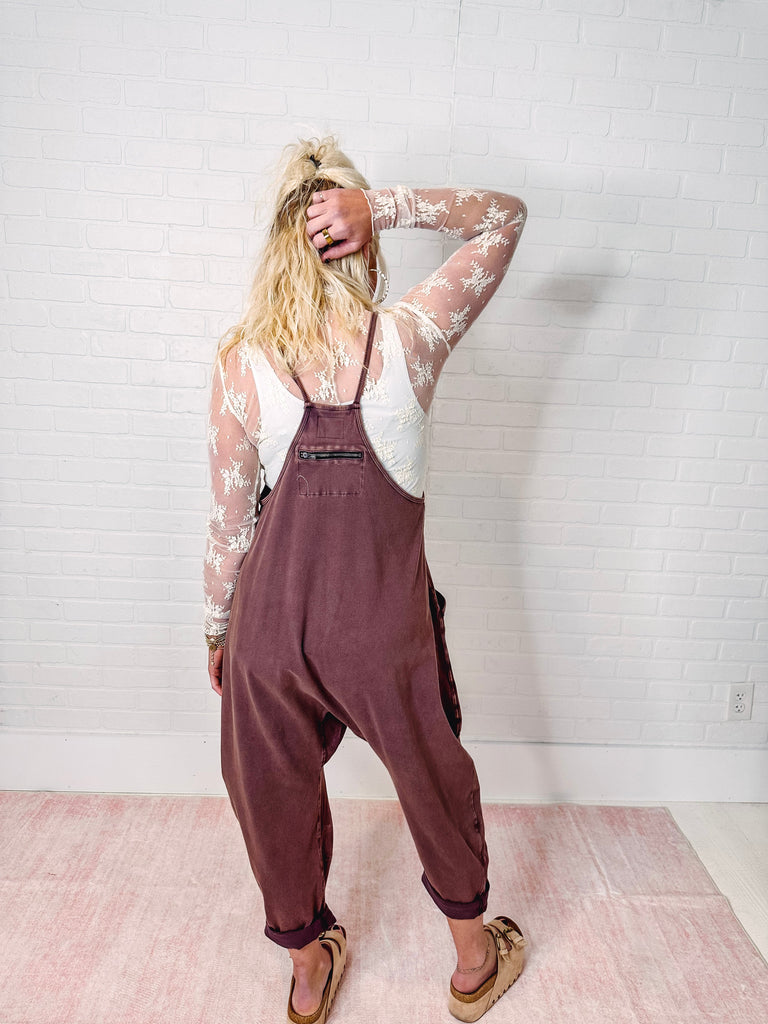 Free People Jumpsuit Free People Hot Shot Onesie-- Dark Espresso