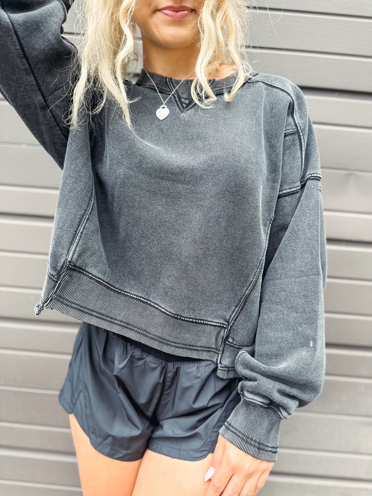 Free People Sweatshirt Free People Intercept Pullover-- Black