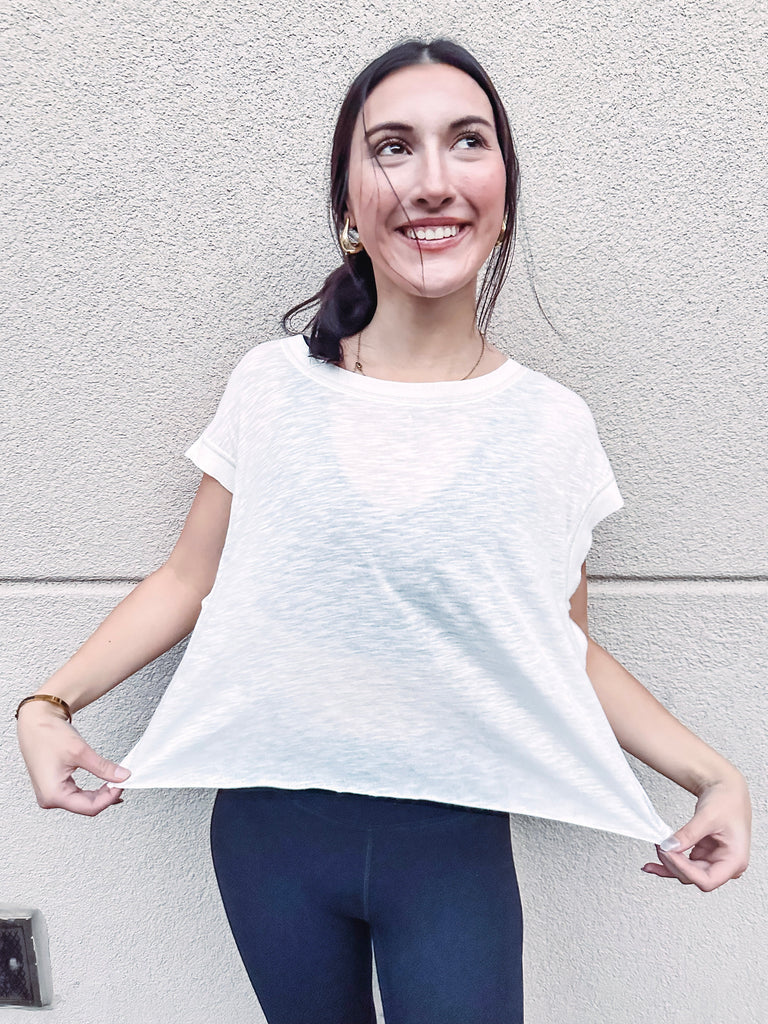 Free People Top Free People My Time Tee- White