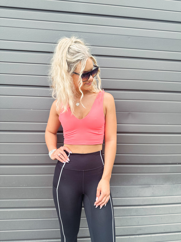 Free People Tank Free People Never Better Cropped Cami-- Neon Coral