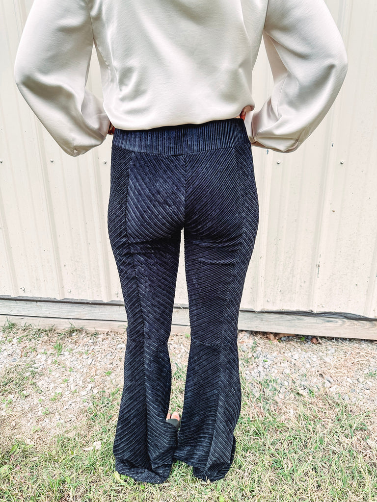 Free People Pants Free People Penny Pull On Velvet Pants--Black