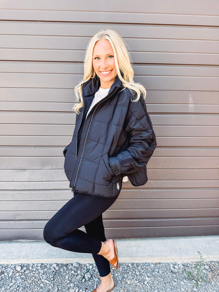 Free People Jacket Free People Pippa Packable Puffer Jacket In Black