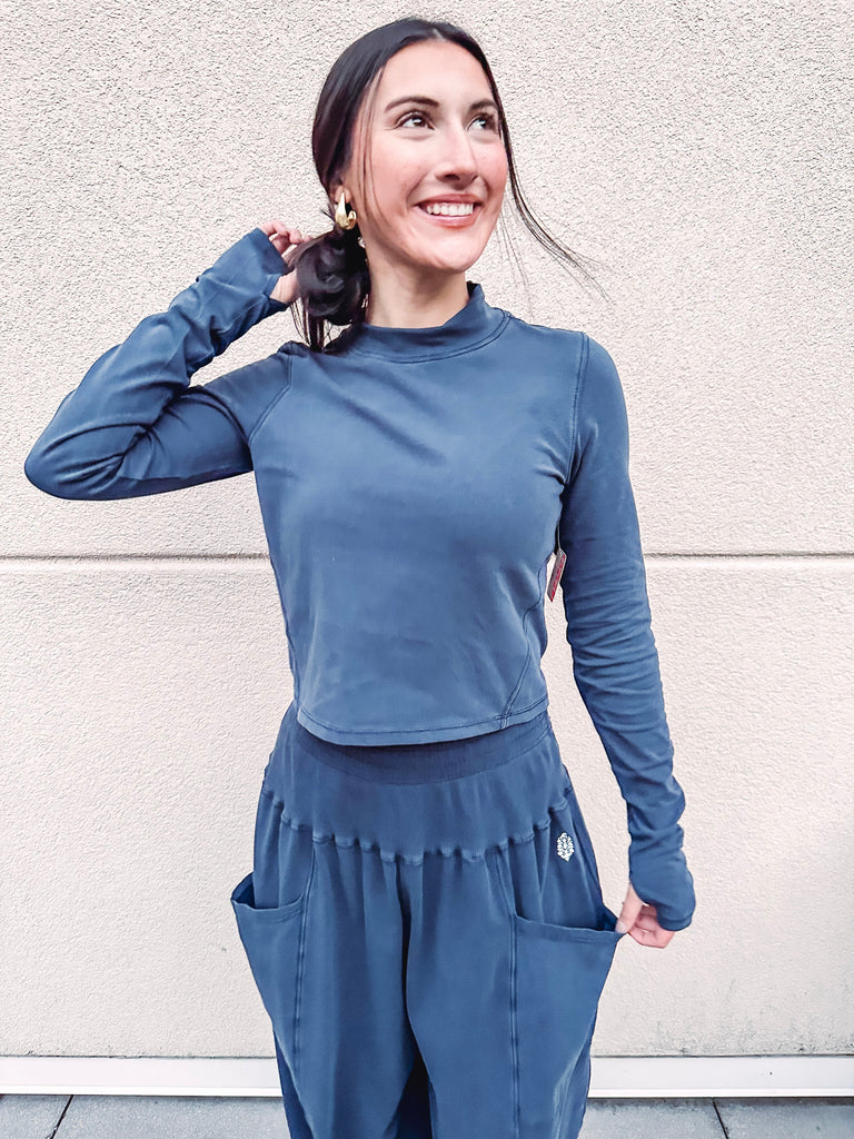 Free People Two-Piece Set Free People Up In The Air Set-Midnight Navy Navy / Small