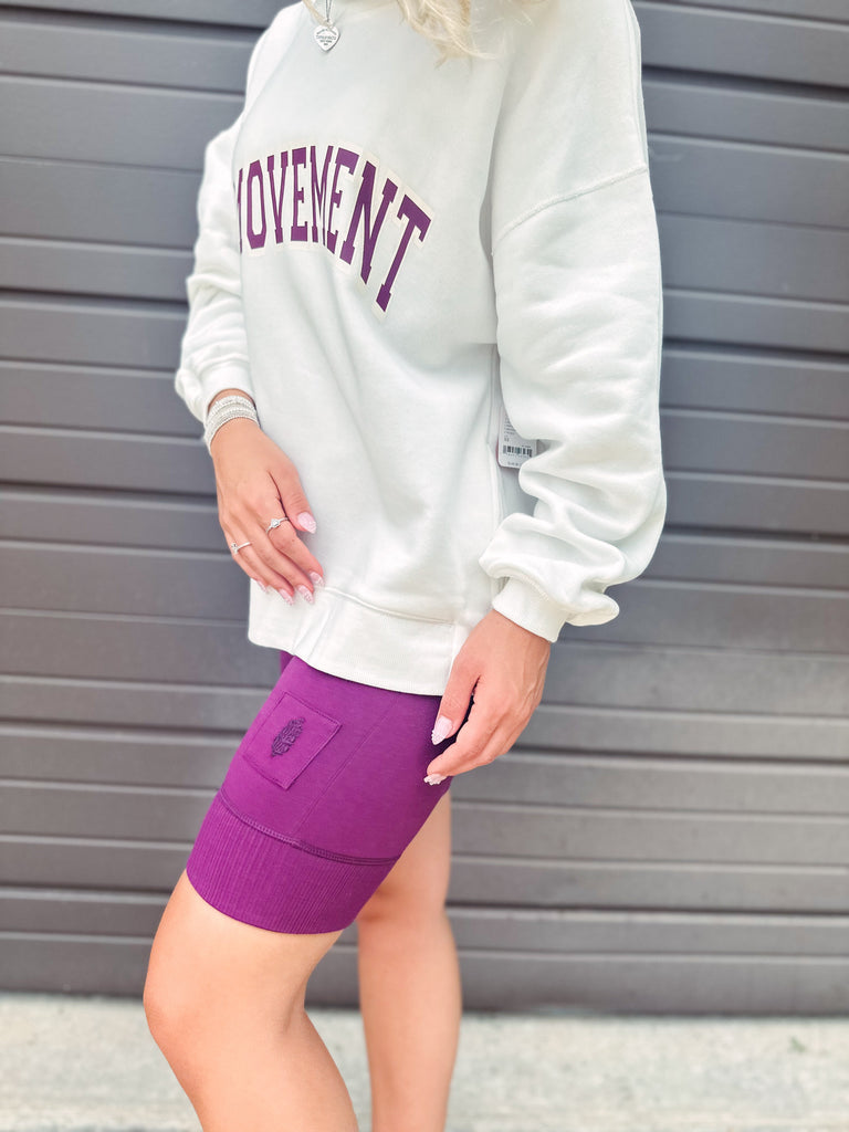 Free People Two-Piece Set Free People Victory Set-- White/Deep Mulberry