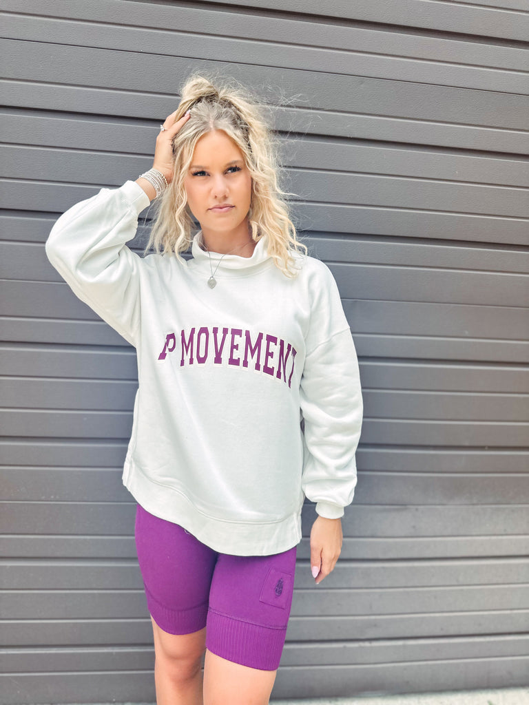 Free People Two-Piece Set Free People Victory Set-- White/Deep Mulberry