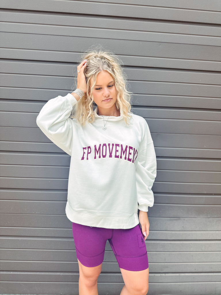 Free People Two-Piece Set Free People Victory Set-- White/Deep Mulberry