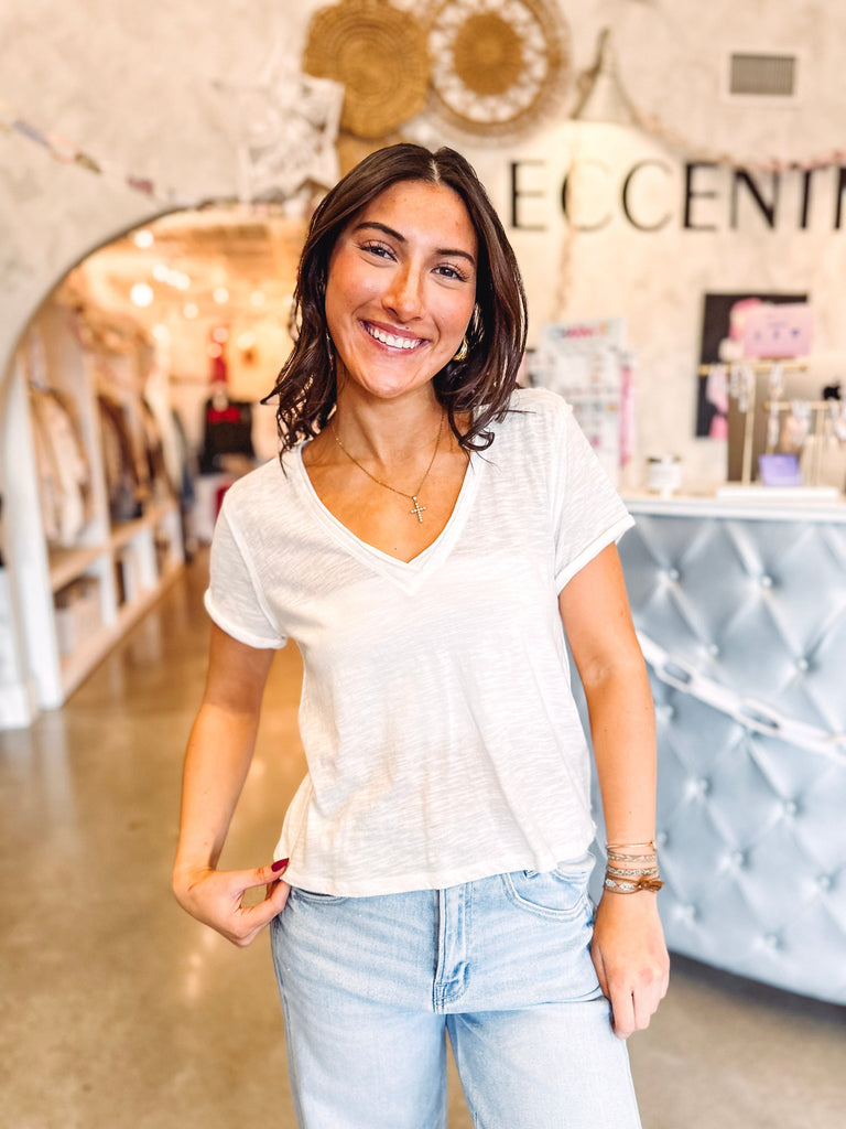 Free People Top Free People We The Free Take 2 Tee Ivory / X-Small