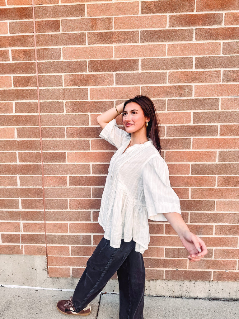 Free People Top Free People Willow Button Down- Ivory