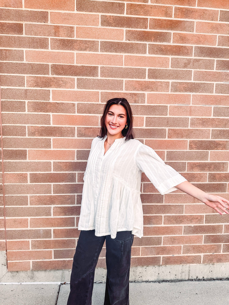 Free People Top Free People Willow Button Down- Ivory